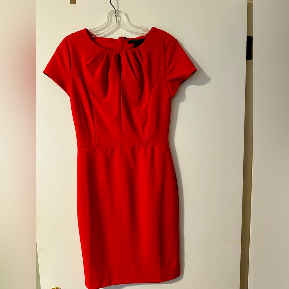 Flattering red shift dress